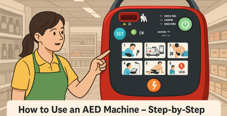 AED machine for supermarkets and hypermarkets and industry in Oman and Dubai