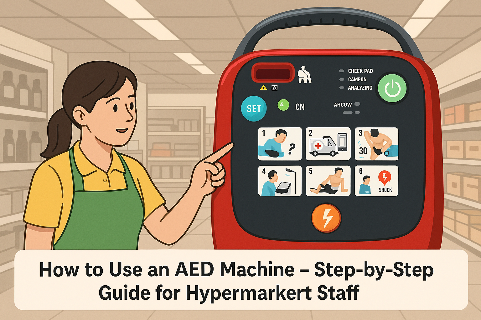 AED machine for supermarkets and hypermarkets and industry in Oman and Dubai