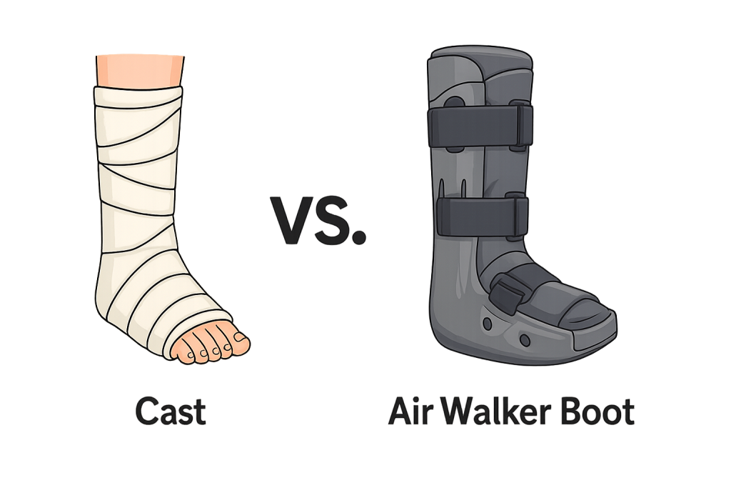 air walker boot vs cast, for ankle fracture in oman